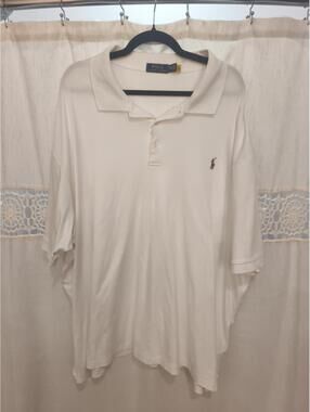 Polo Ralph Lauren Polo Shirt Mens 4XL Big White Cotton Preppy Pony Adult